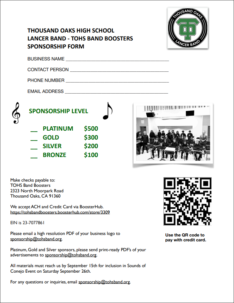 Corporate Sponsorship 2026 Flier TOHS Lancer Band Page 2 optimize